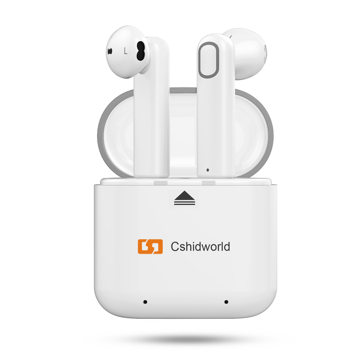 True Wireless Stereo Earbuds, Cshidworld Bluetooth V4.2 Sports Headphones Mini In-Ear Headsets Earphone Earpiece Sweatproof with Charging Box Noise Cancelling for Android and iOS Smartphones - White
