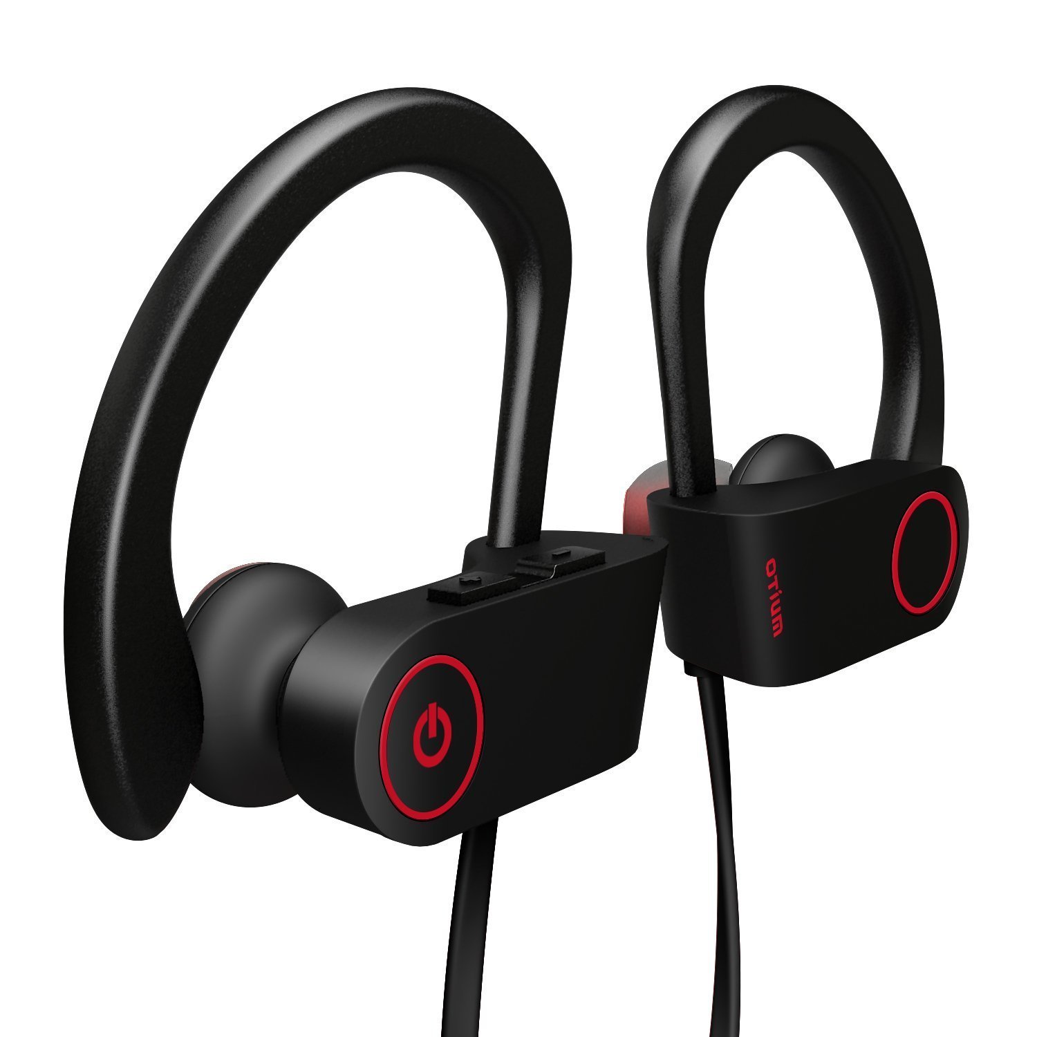 Bluetooth Headphones, Wireless Sports Earphones w/ Mic IPX7 Waterproof HD Stereo Sweatproof In Ear Earbuds for Gym Running Workout 8 Hour Battery Noise Cancelling Headsets - Black